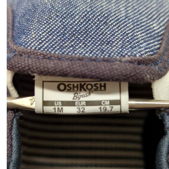 OshKosh B'Gosh Two-Toned Canvas Slip-On Shoes Navy Size 1M - Picture 8 of 8